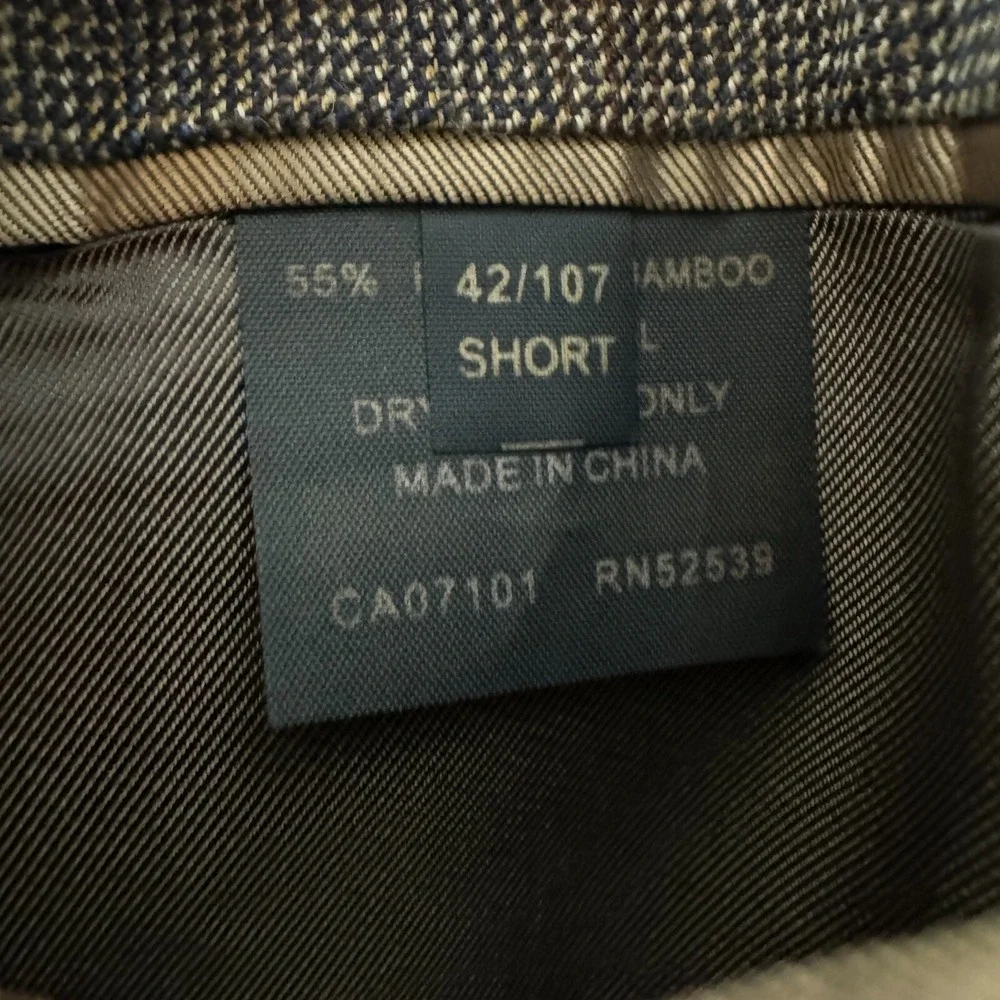 Claudio Morelli Blazer Mens 42‎ S Brown Blue Check Wool Blend Jacket Sport Coat